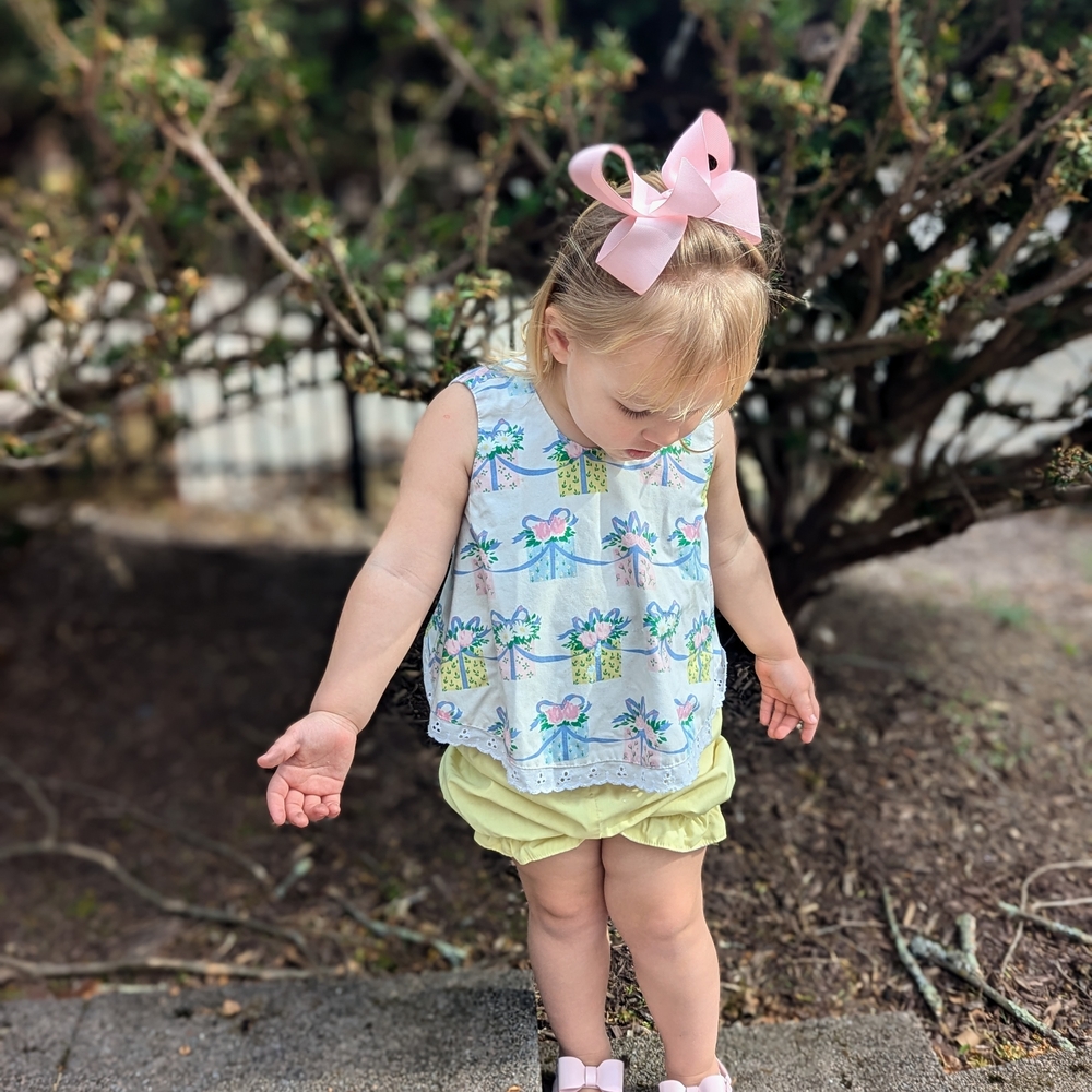 Floral Toddler Top with Yellow Shorts